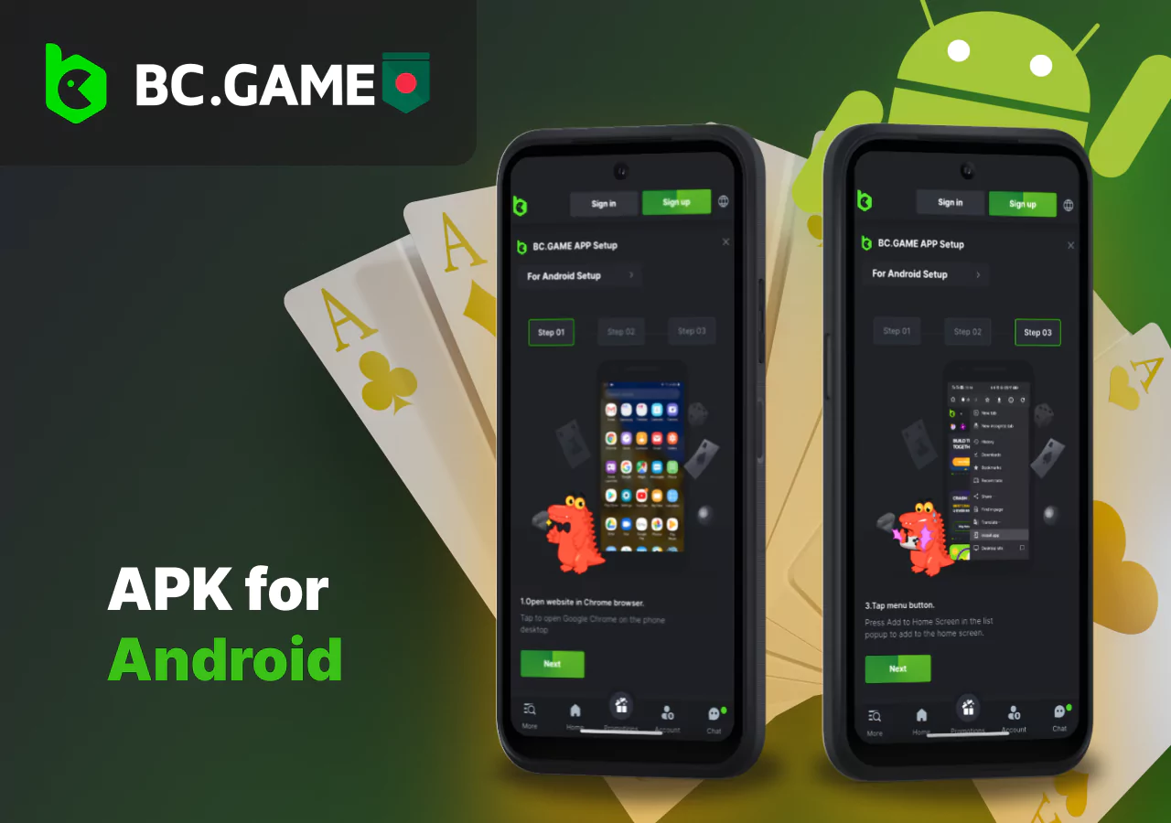 Installing the APK file BC Game on Android system