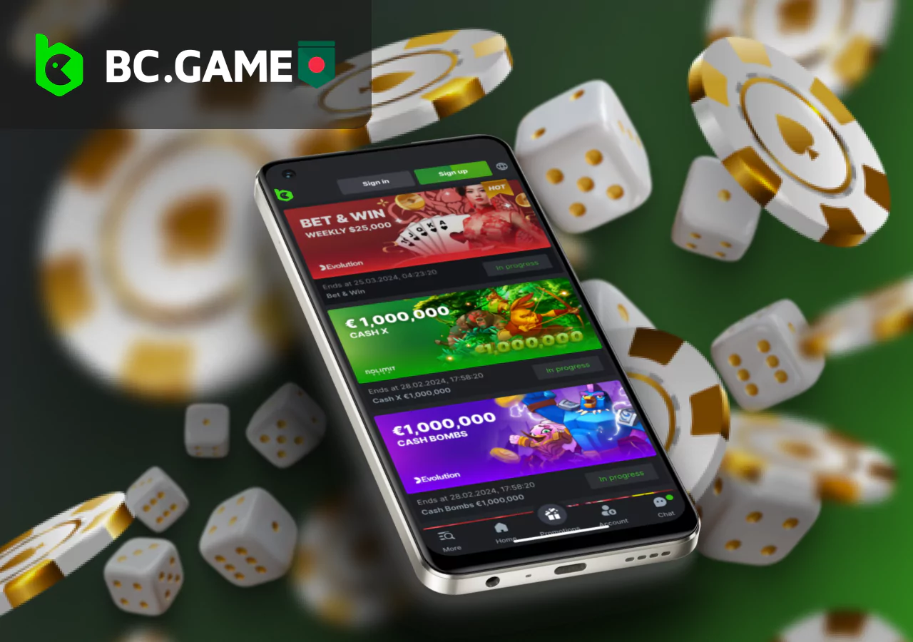 BC Game Bangladesh mobile app on iOS and Android