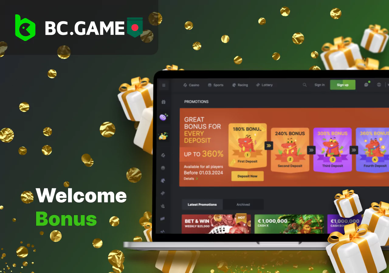 Welcome bonus for new users of BC Game mobile application
