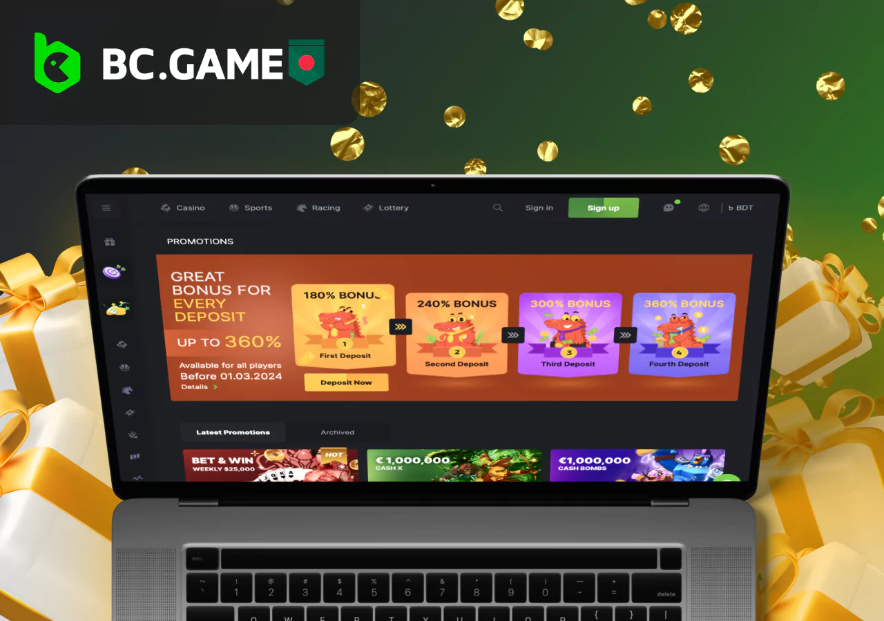 Bonus offer for the first deposit in BC Game