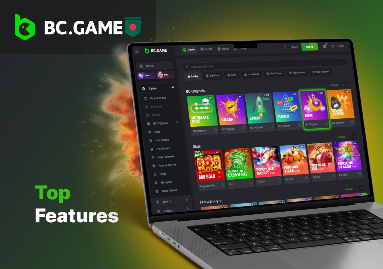 Benefits of playing Mines at BC Game online casino